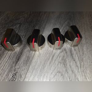 Like New, Stainless Steel Stove Knobs, Fits Frigidaire, Set Of 4